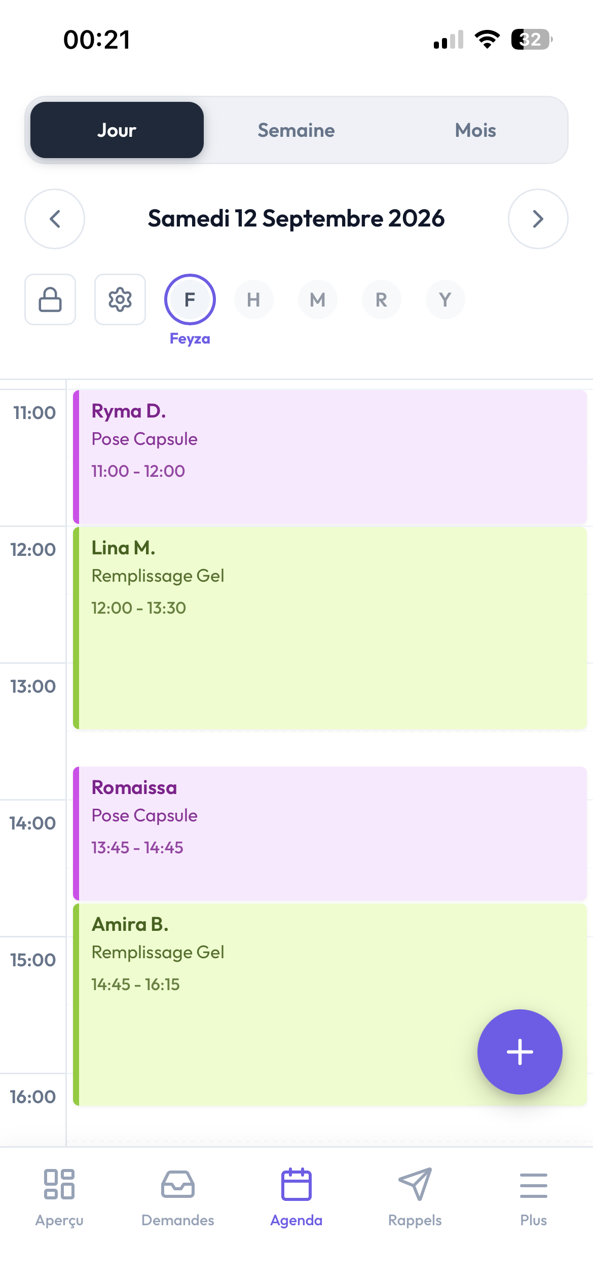 Agenda Mew3id sur mobile